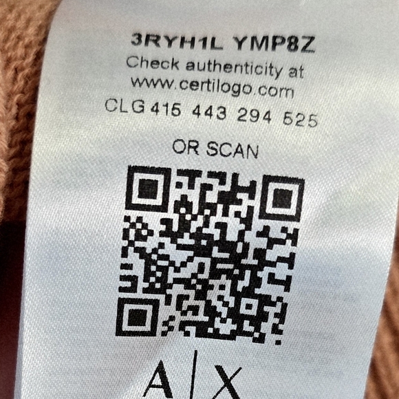 A/X Armani Exchange Organic Cotton  Summer Knit Top Spagetti Straps Crop Brown M - Picture 10 of 10